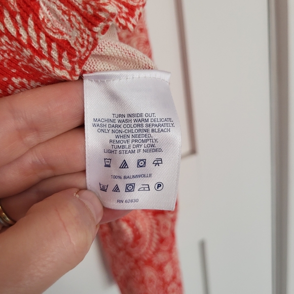 Lands End cotton paisley cardigan - Picture 7 of 7